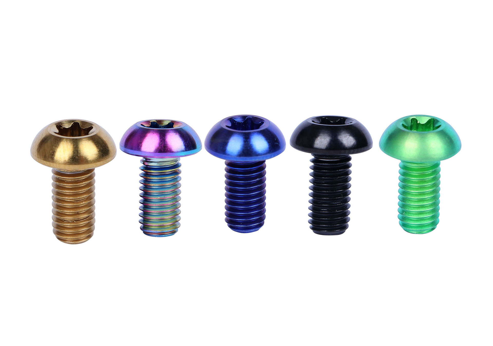 Image of 6PCS Titanium Bike Screw M5x10mm Bicycle Disc Brakes Rotor Bolts Torx T25 Head (Gold)