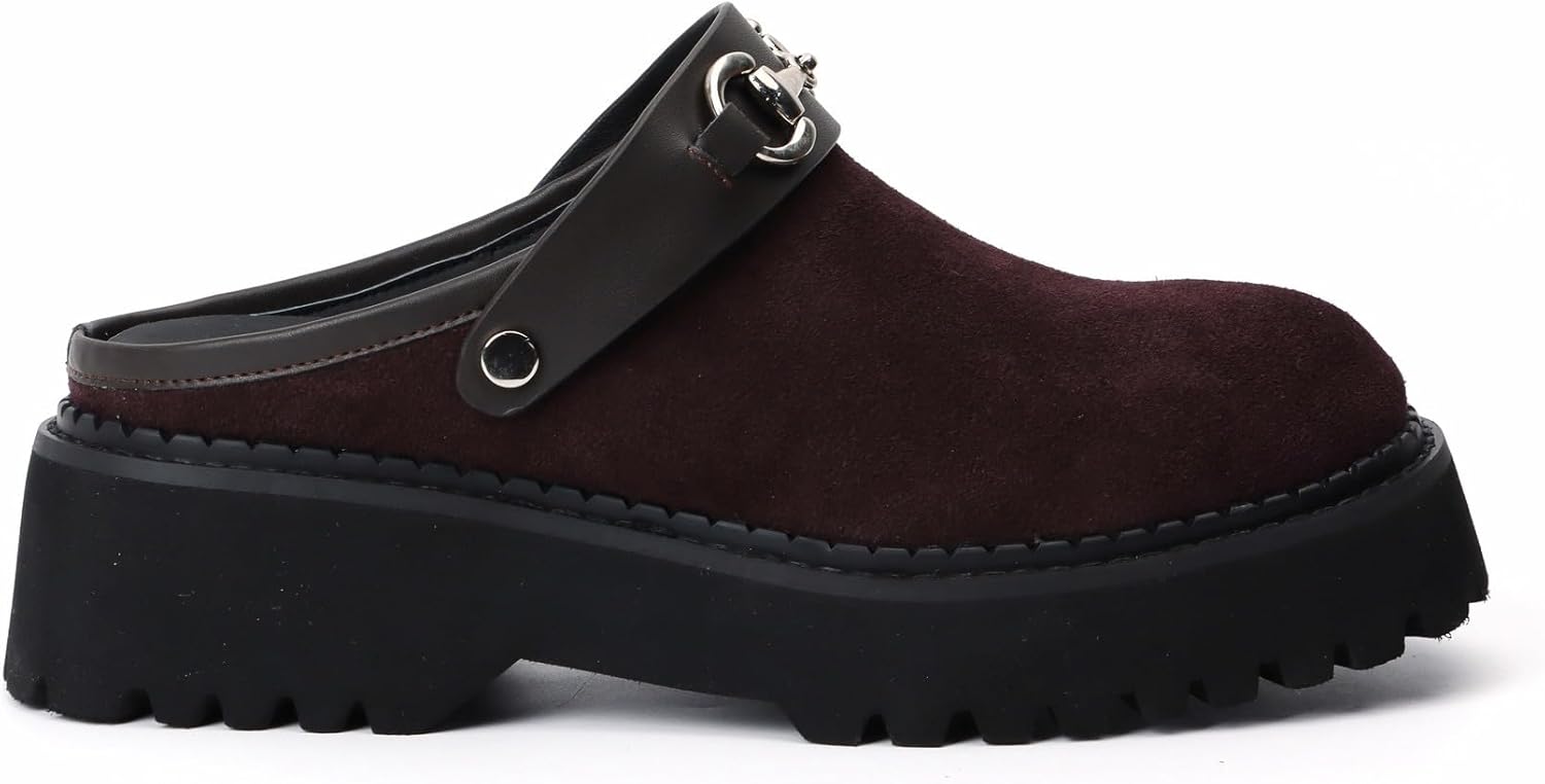 Women’s Platform Designer Clogs with Slingback Strap, Chunky Slip-On Mules for Women, Fashion Leather Clog Sandals with Thick Sole, Casual Comfort for Everyday - Image 5