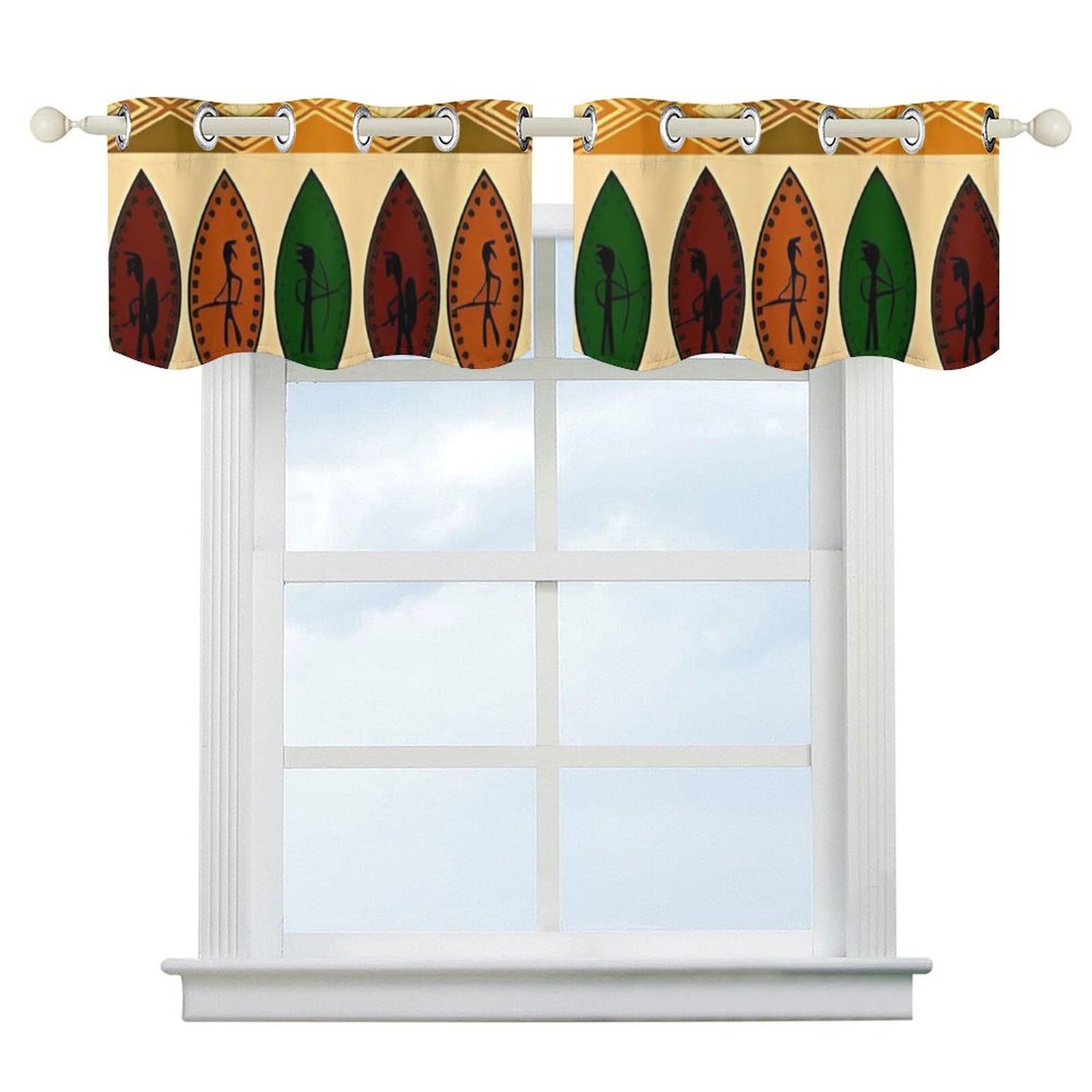 Rideaux occultants thermiques contre le froid et les reflets du soleil avec motif africain