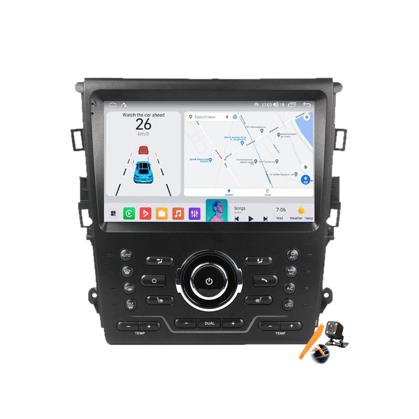Android 15.0 Car Stereo Replacement for Mondeo 2013-2019 Radio GPS Sat Navigation 9'' Touchscreen DVD Multimedia Video Player FM BT Receiver with Android Auto Carplay,Y700s