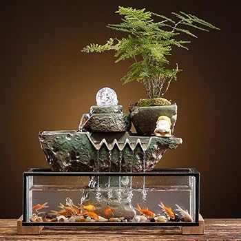 見立て水鉢・笠型 Amazon | JOGIO 金魚鉢 水槽 四角い水槽 メダカ 鉢 メダカ 水槽