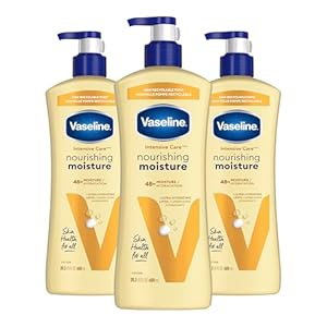 Vaseline Intensive Care Nourishing Moisture Body Lotion 3 Pk Made with Ultra-Hydrating Lipids + Pure Oat Extract for Dry Skin, for Nourished, Healthy-Looking Skin 20.3 oz