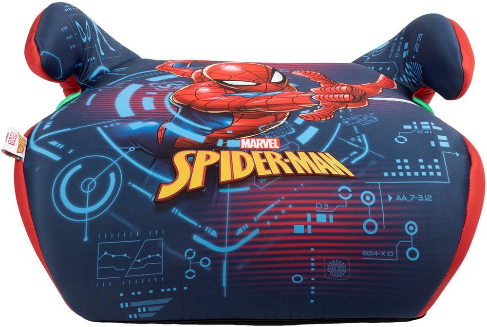 Asiento de coche infantil i-Size ECE R129. Elevador de coche para niños de 6 a 12 años, 125-150 cm, 22-36 kg (Spiderman)