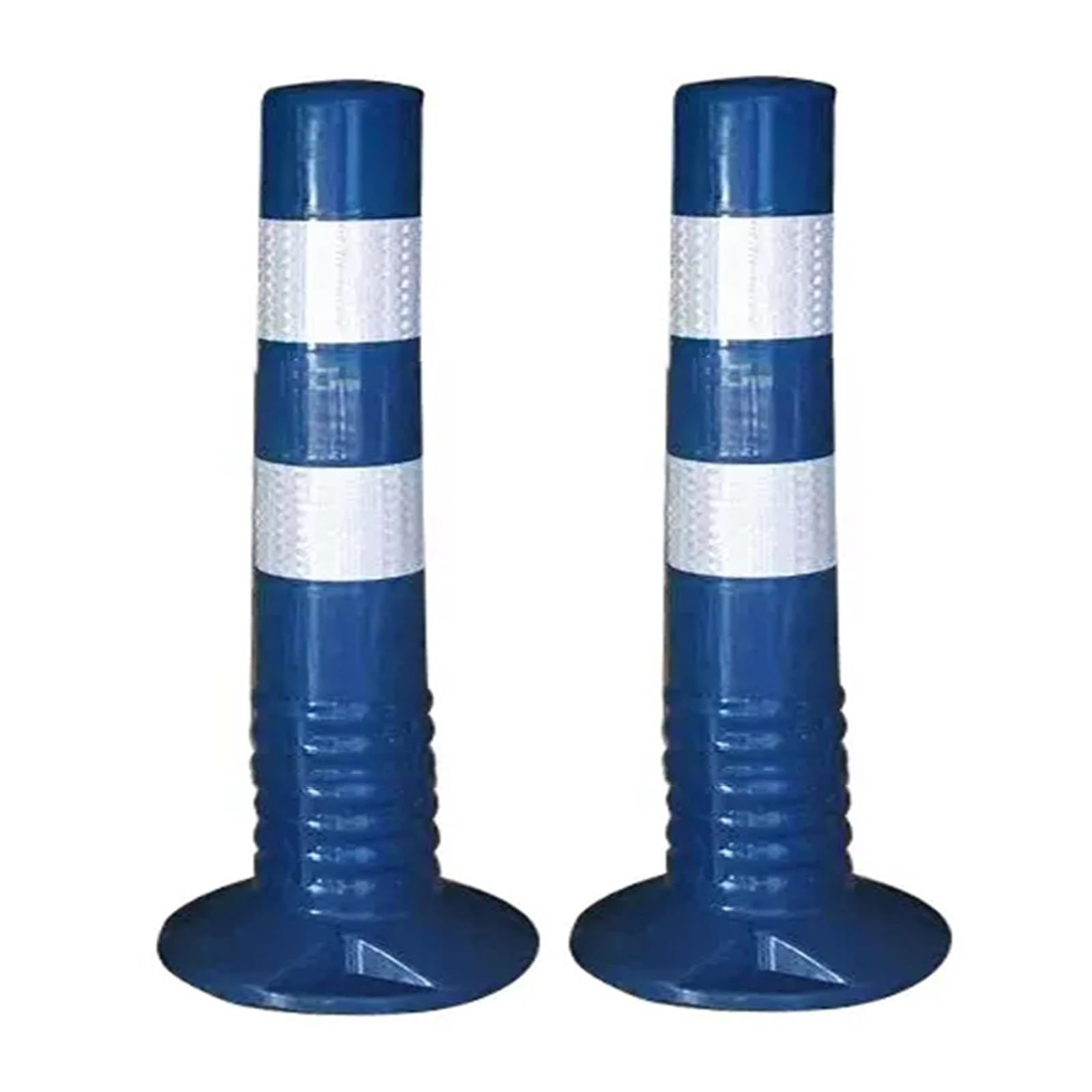 IUokLU Driveway Barrier Traffic Barricade - 18" & 30" Flexible PU Plastic Cones（Blue-2 Pack/17.7in）