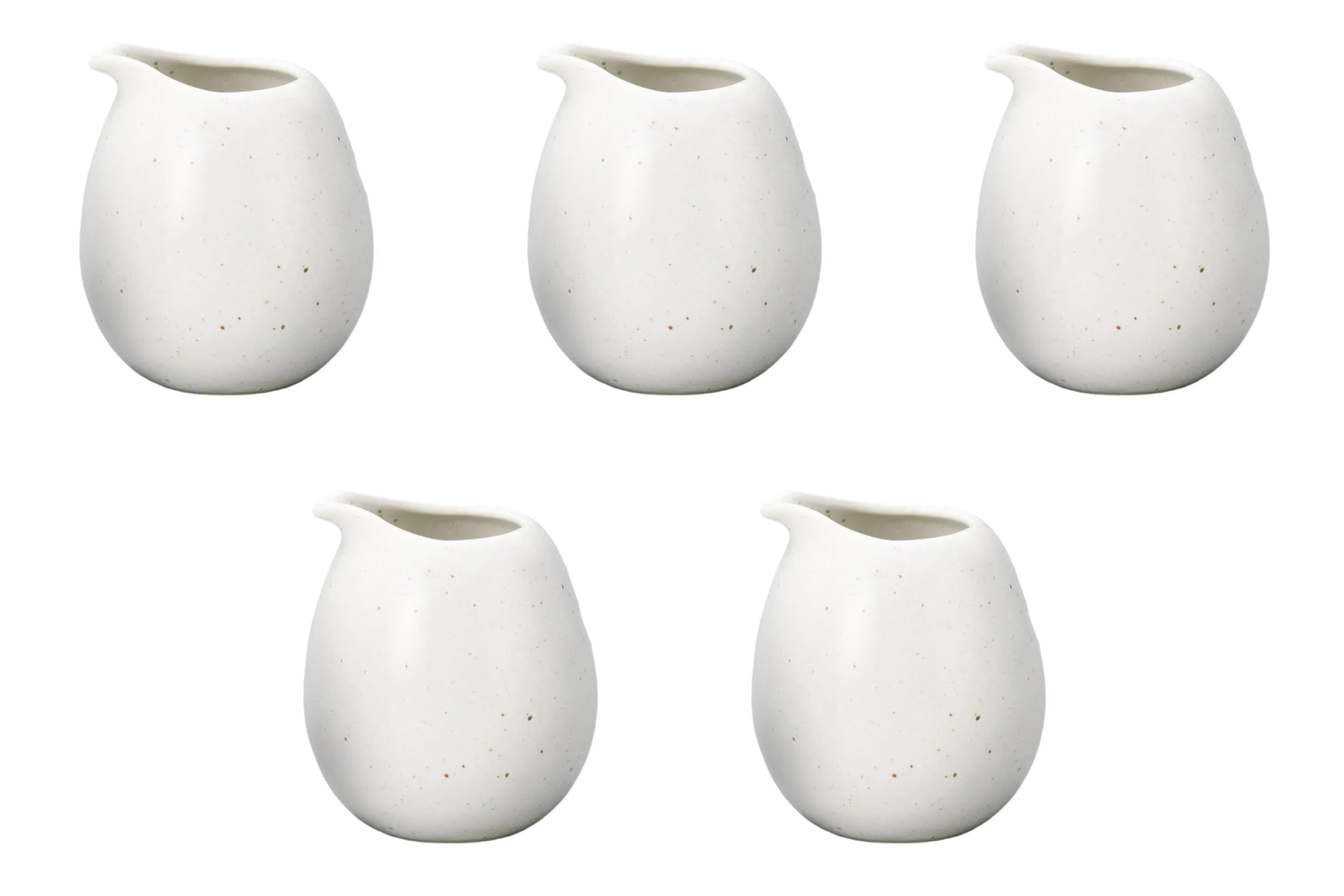 Set of 5 White Powder Cold Sake Cup Medium [7.5 x 8.9 cm (200 cc)] | Setomonohonpo