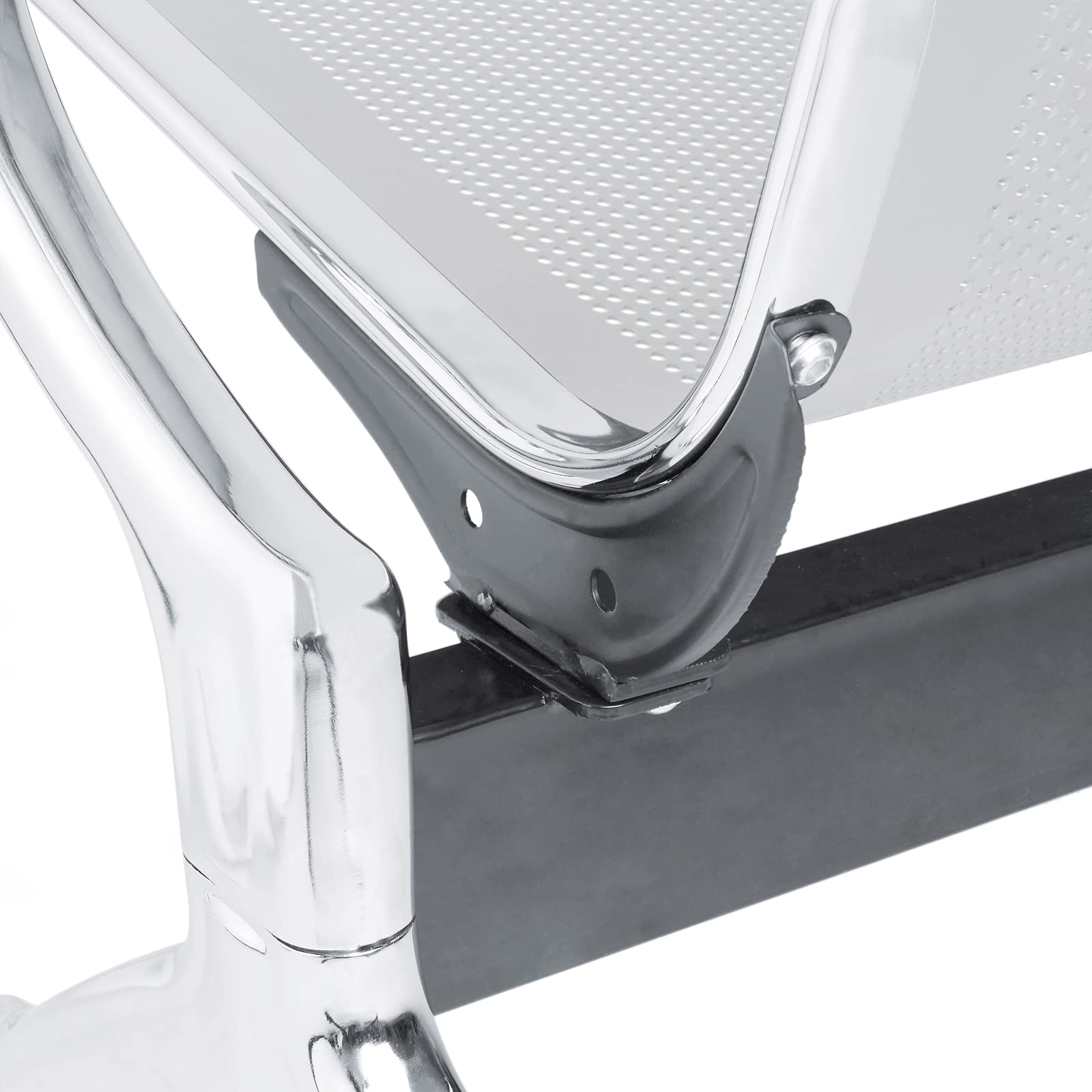 PrimeMatik - Chaises sur poutre pour salle d'attente avec 2 sièges ergonomique d'argent