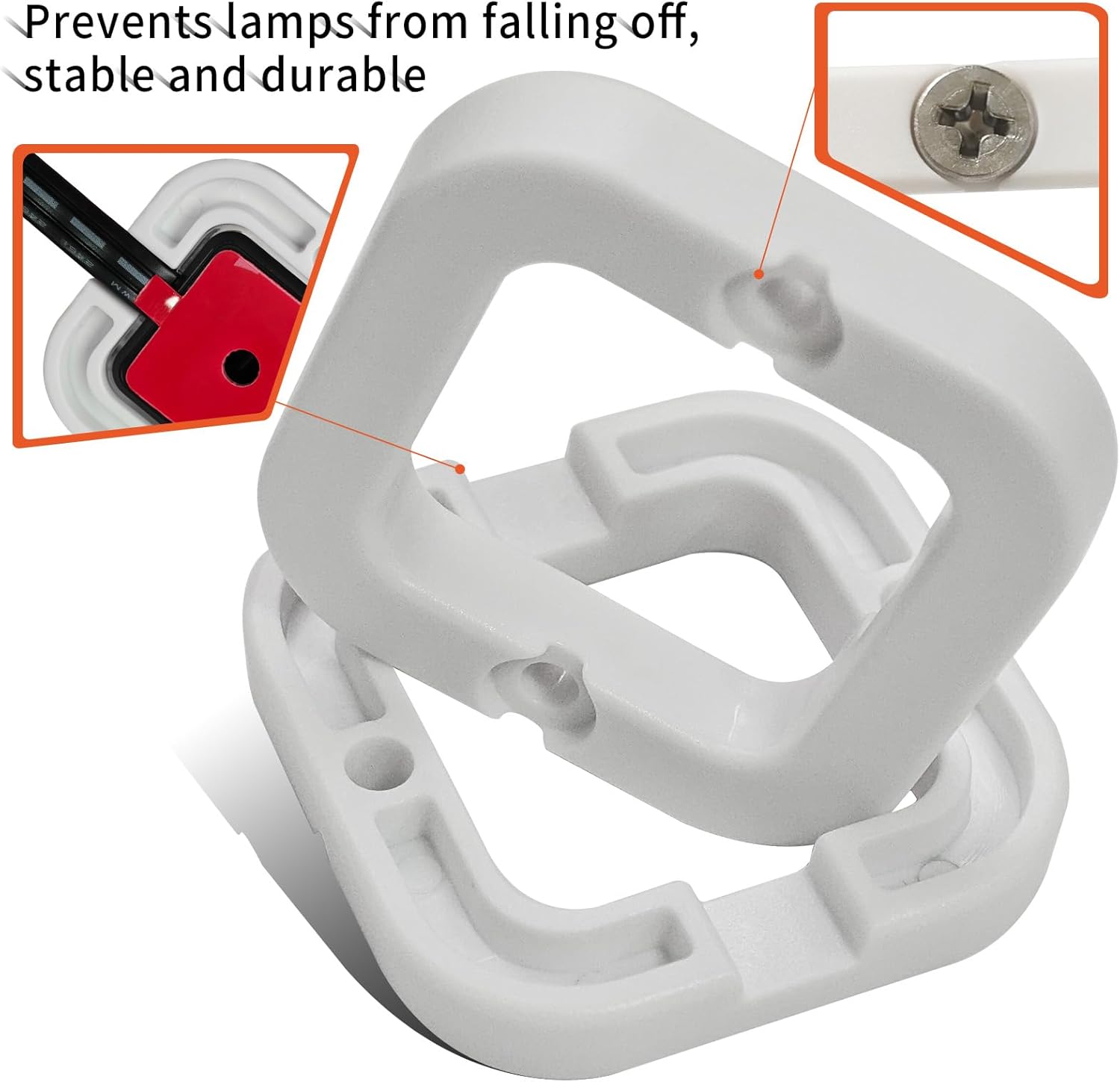 2025 Upgrade for Govee Permanent Outdoor Lights Compatible with H705 H805 Non-Pro Elite RGBIC LED Used for Fixture Fixation, Eaves and roof Edge mounting Clips mounting Bracket Screw Set(12,White)