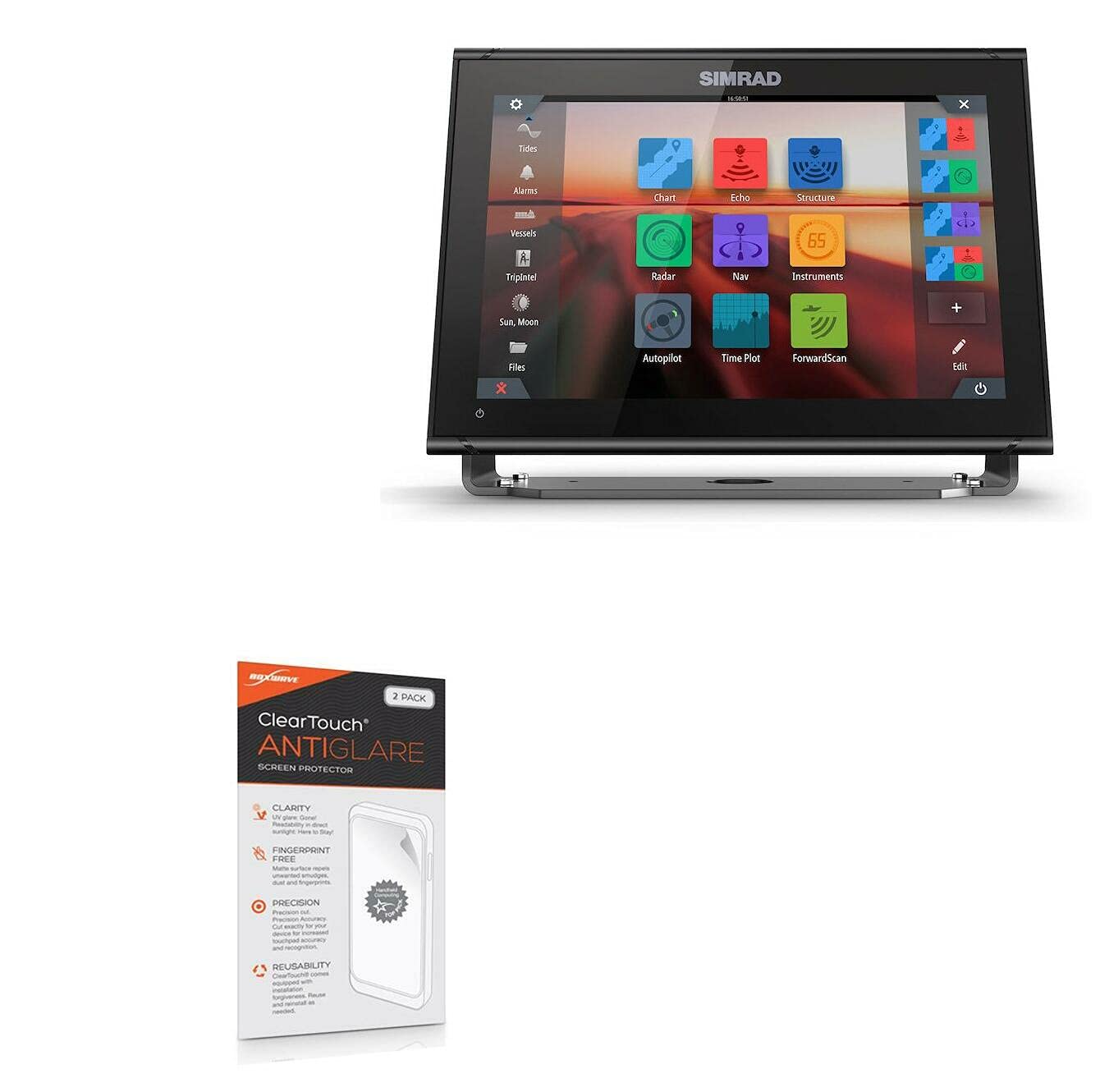 BoxWave Screen Protector Compatible with Simrad GO12 XSE - ClearTouch Anti-Glare (2-Pack), Anti-Fingerprint Matte Film Skin for Simrad GO12 XSE