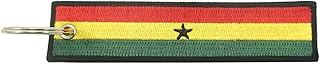 Ghana Flag Key Chain, 100% Embroidered