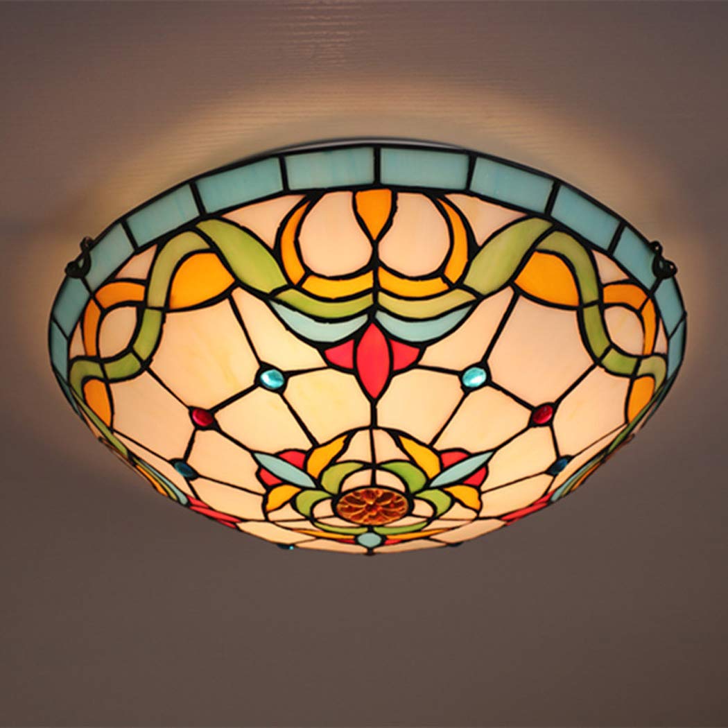 Liberatura Semi -fiuto in Stile Tiffany Light Glass Glass Flower LED LAMPAGGIO Antico Antico Antico Life ASSENTI per LA Passaggio SOGGIO