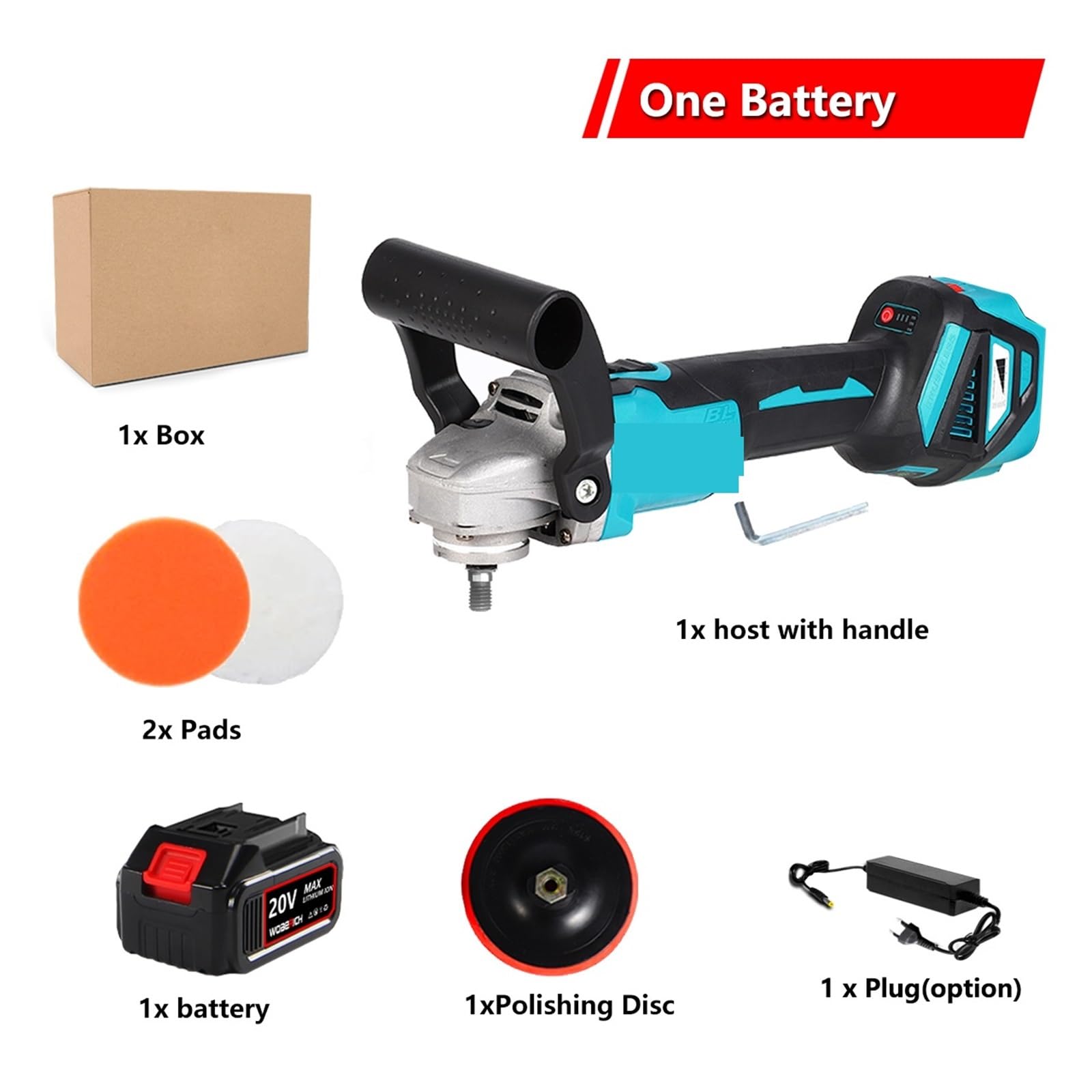 6 biegów bezszczotkowa elektryczna szlifierka do polerowania samochodu szlifierka kątowa akumulatorowa szlifierka do akumulatora 18V(One battery)
