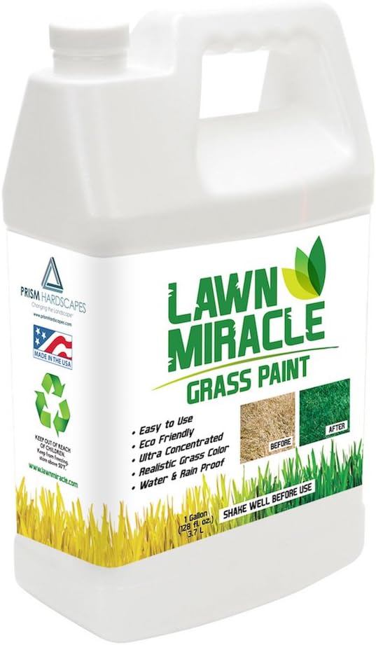 Lawn Miracle Lawn / Grass Paint (Green), 128 fl. oz. (1 Gallon) - Non-Toxic - (Covers 2,000 sq. ft.)