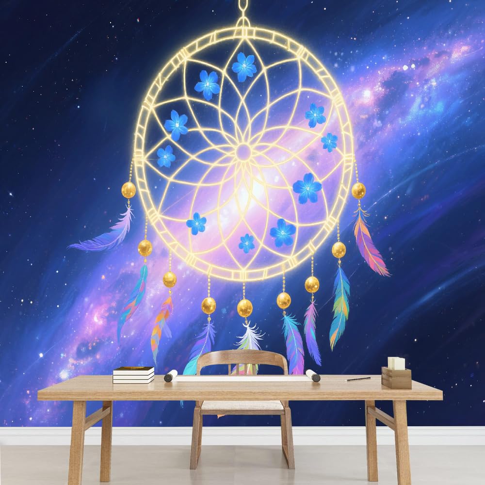 Mural de pared Atrapasueños Papel pintado fotográfico grande Espacio Exterior Vinilos murales impermeables para dormitorio infantil guardería decoración de fiesta 200x140cm