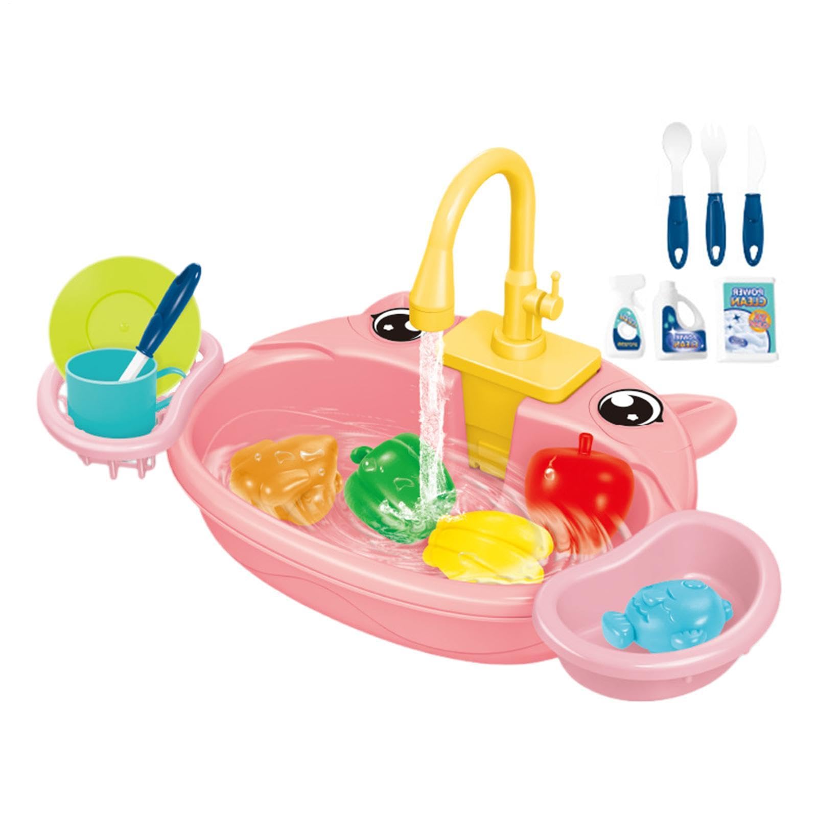 Play Sink Kitchen Water Toy - ABS | Kids Running Water Sink 15.75 Inch Outd