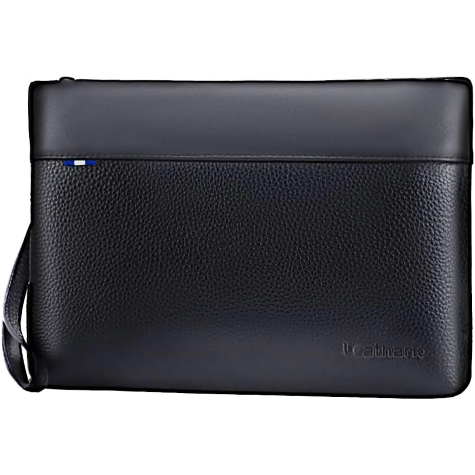 Leathario Pochette Homme Cuir Véritbale, Sacoche à Main Sac d'affaires Portefeuille, Petit Sac Hydrofuge Léger pour Voyage Loisir Bureau