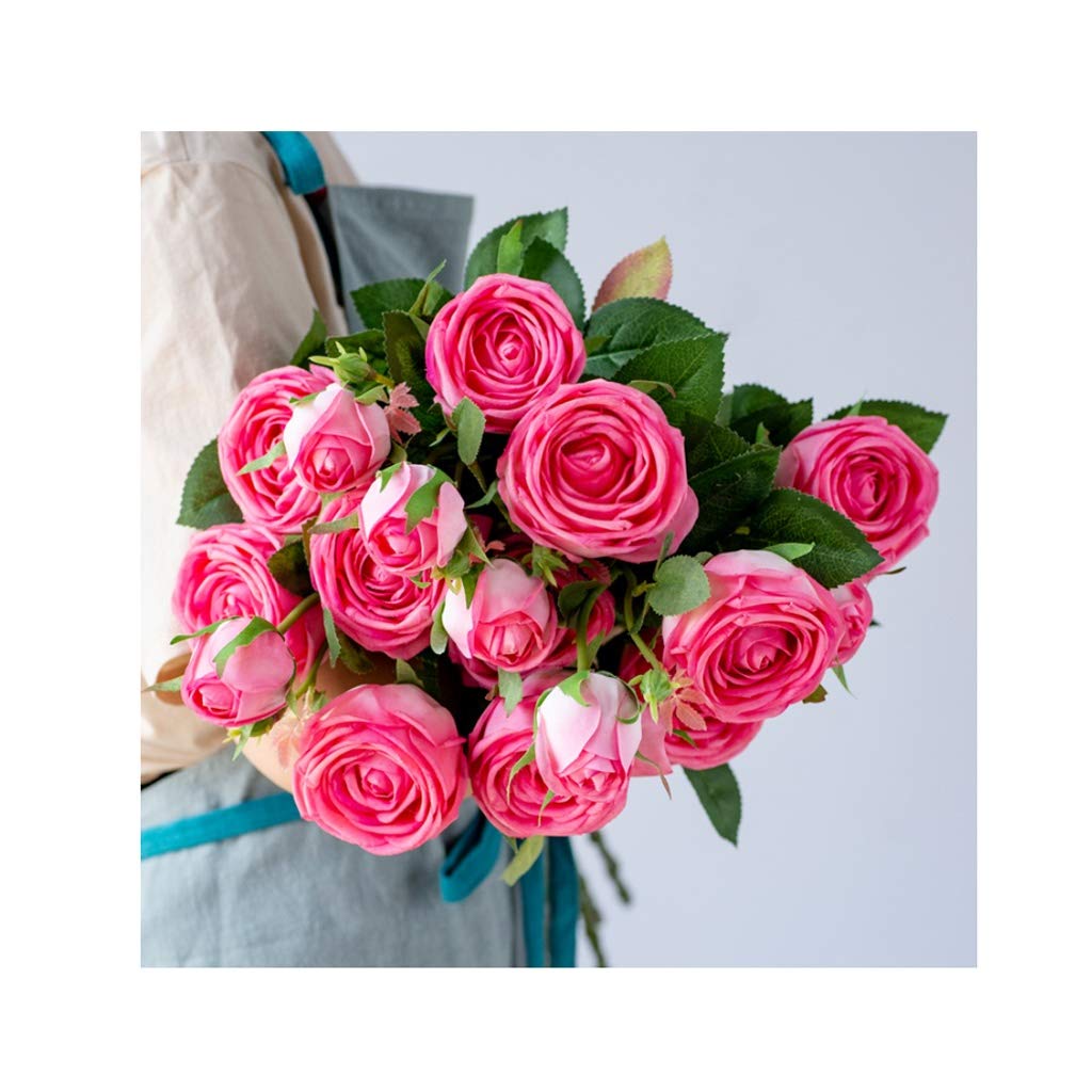 MYUYEE Artificial Flower In Pot Artificial Rose Bouquets, Plastic Artificial Flowers, Decorative Silk Flowers, Bouquets Of Dried Flowers In Vases Artificial Plant Flower Arrange
