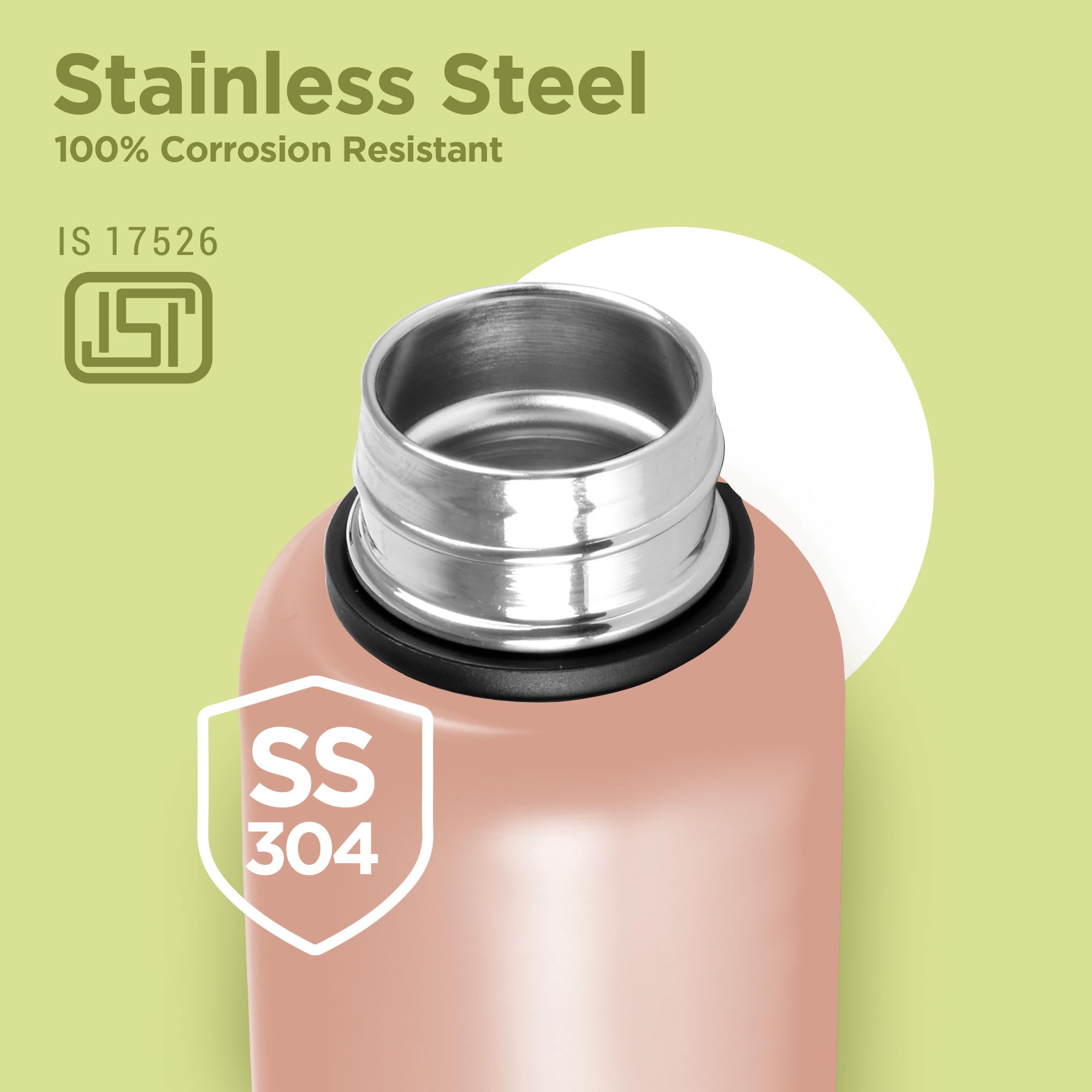Milton Aura 1000 Thermosteel Flasche, 1,05 Liter, Beige | 24 Stunden heiß und kalt | leicht zu tragen | rostfrei & auslaufsicher | Tee | Kaffee | Büro | Fitnessstudio | Zuhause | Küche | Wandern |