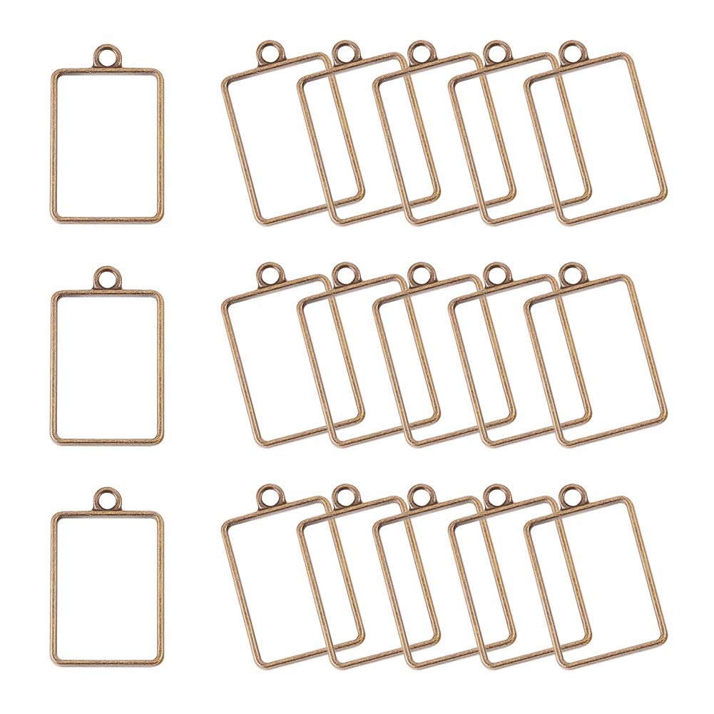 Amazon.co.jp: PH PandaHall 45個 長方形 レジン 枠 カン付き