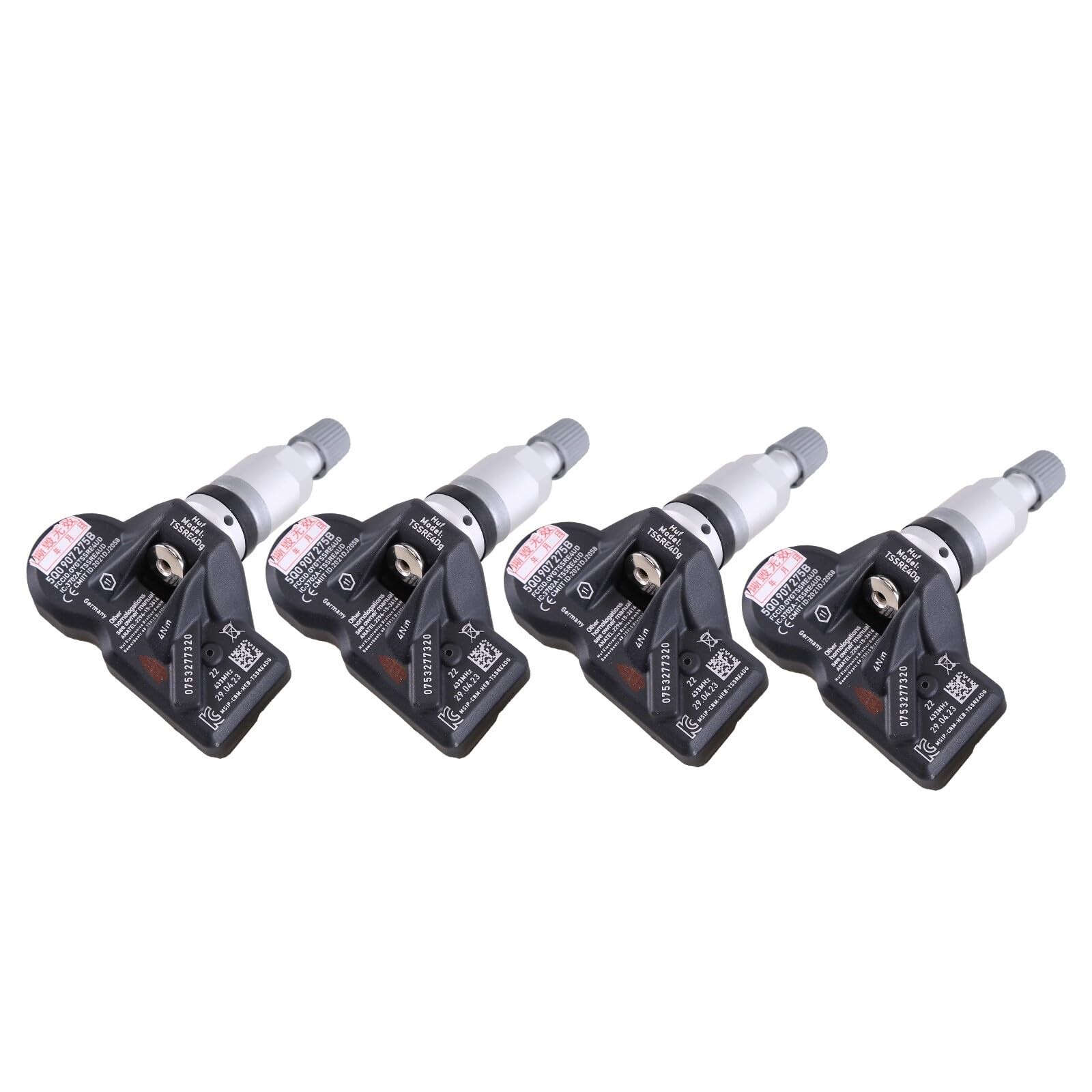 Lot de 4 TPMS Capteurs De Contrôle Pression Pneus Voiture Système De Surveillance De La Pression des Pneus TPMS 433MHz Compatible pour VW Seat 5Q0907275B