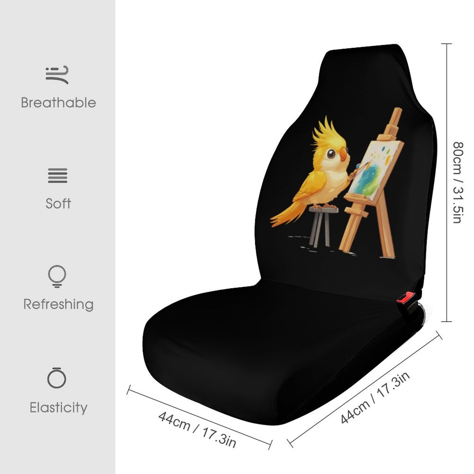 Cockatiel Artist Bird Car Seat Covers Universal Car Front Seats Protector Auto Interior Accessories 2PCS