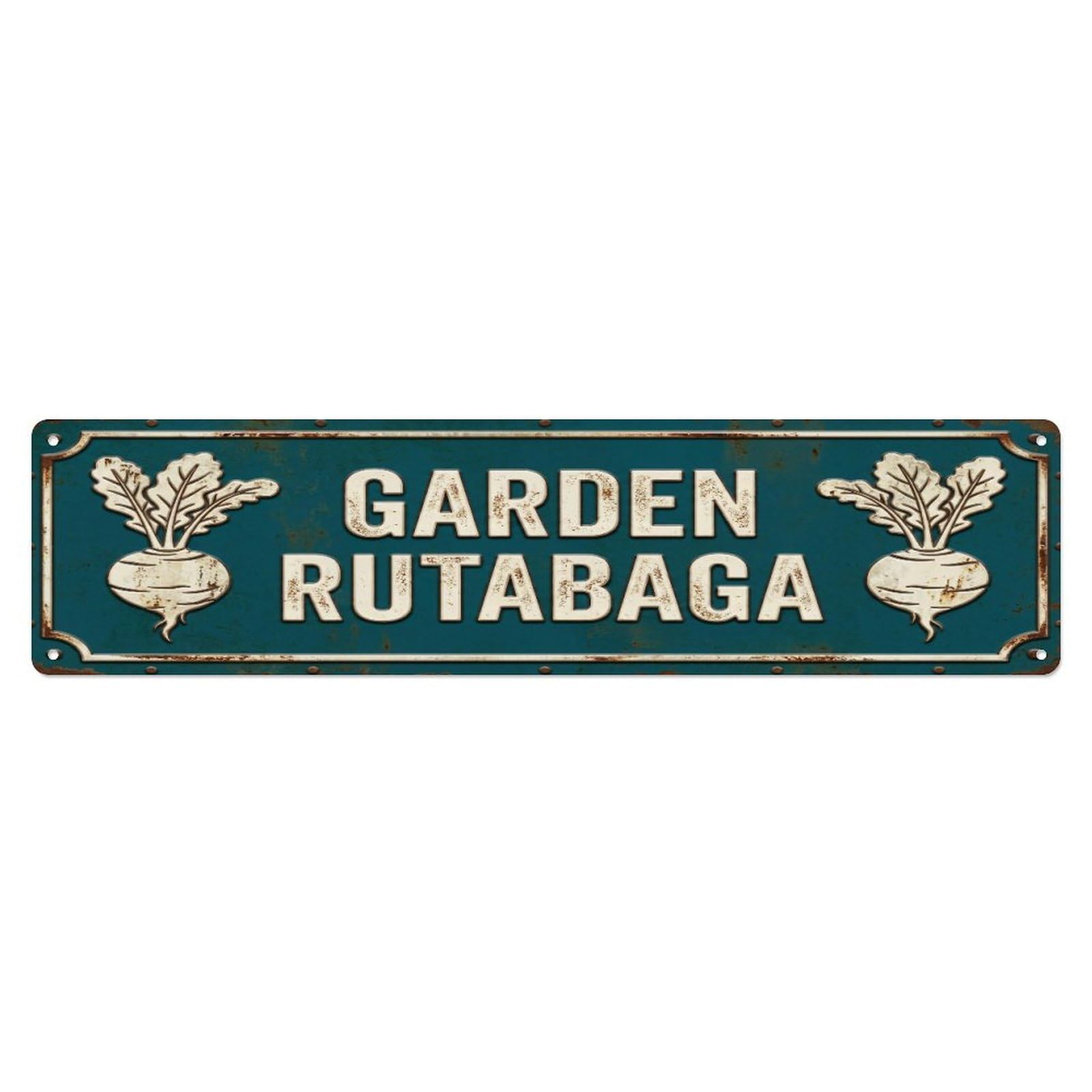 Metal Tin Sign GARDEN RUTABAGA Vintage Root Rustic Farmhouse