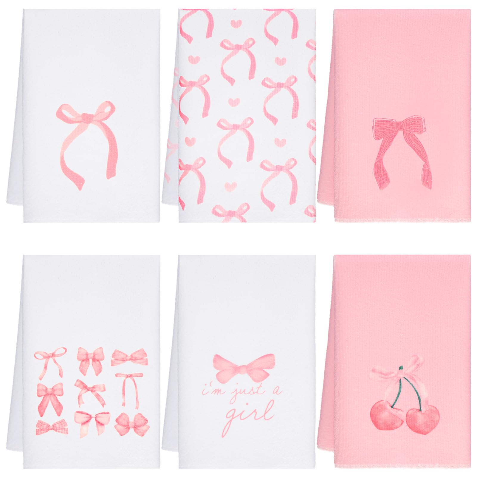 Peryiter 4 Pcs Coquette Preppy Pink Bow Beach Towel