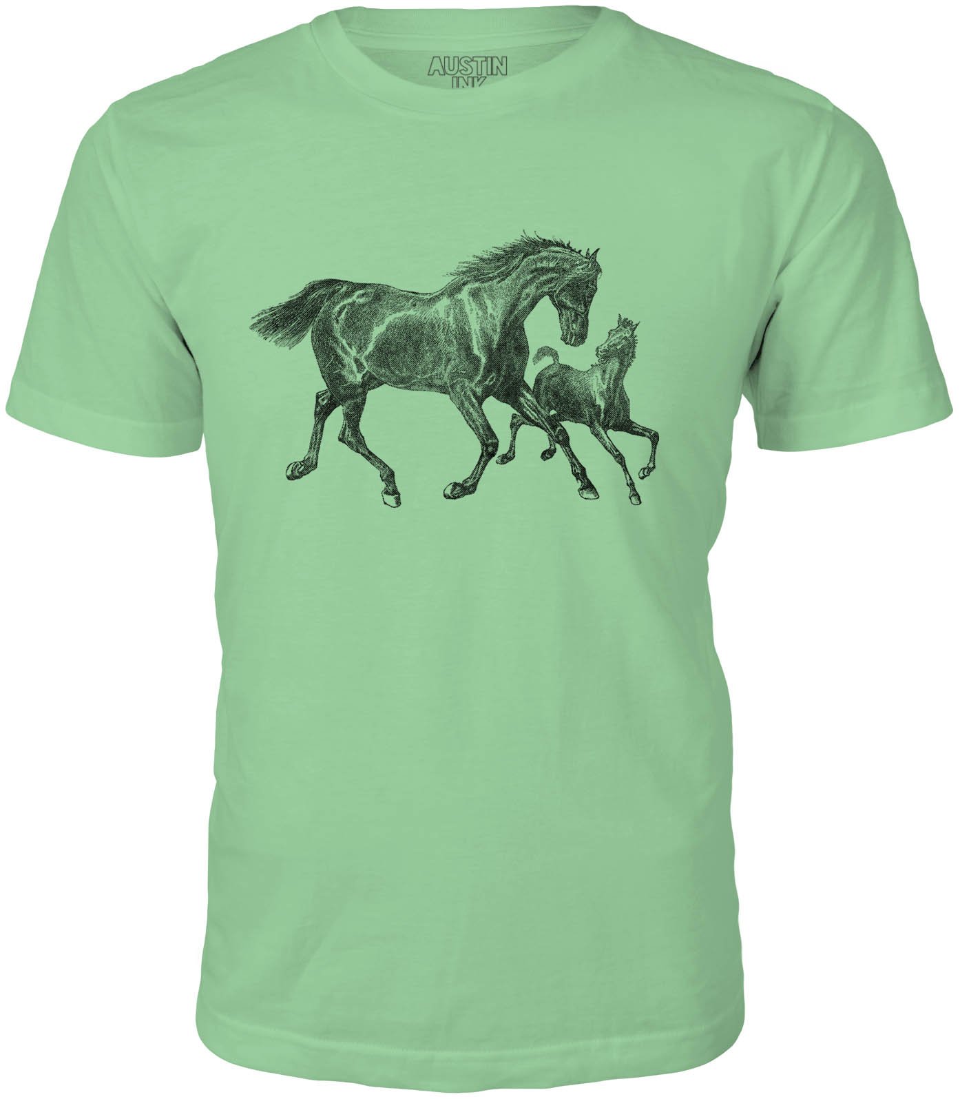 Wild Horses Short Sleeve Cotton Mens T-Shirt