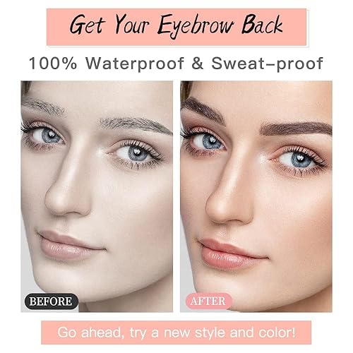Miniatura 3 de Calcomanías de tatuaje de cejas, 78 pares, 8 hojas de cejas temporales para tatuajes autoadhesivos, impermeables, 6D, similares al cabello, falsas