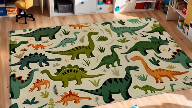 Tapete decorativo dinosaurio 150x100 cm miniatura 7