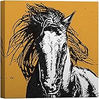 SIGNWIN Canvas Wall Art White Barren Ground Caribou in Pink Background Animals Wildlife Block Print Modern Art Contemporary Portrait Expressive for Living Room, Bedroom, Office - 12x12 inches