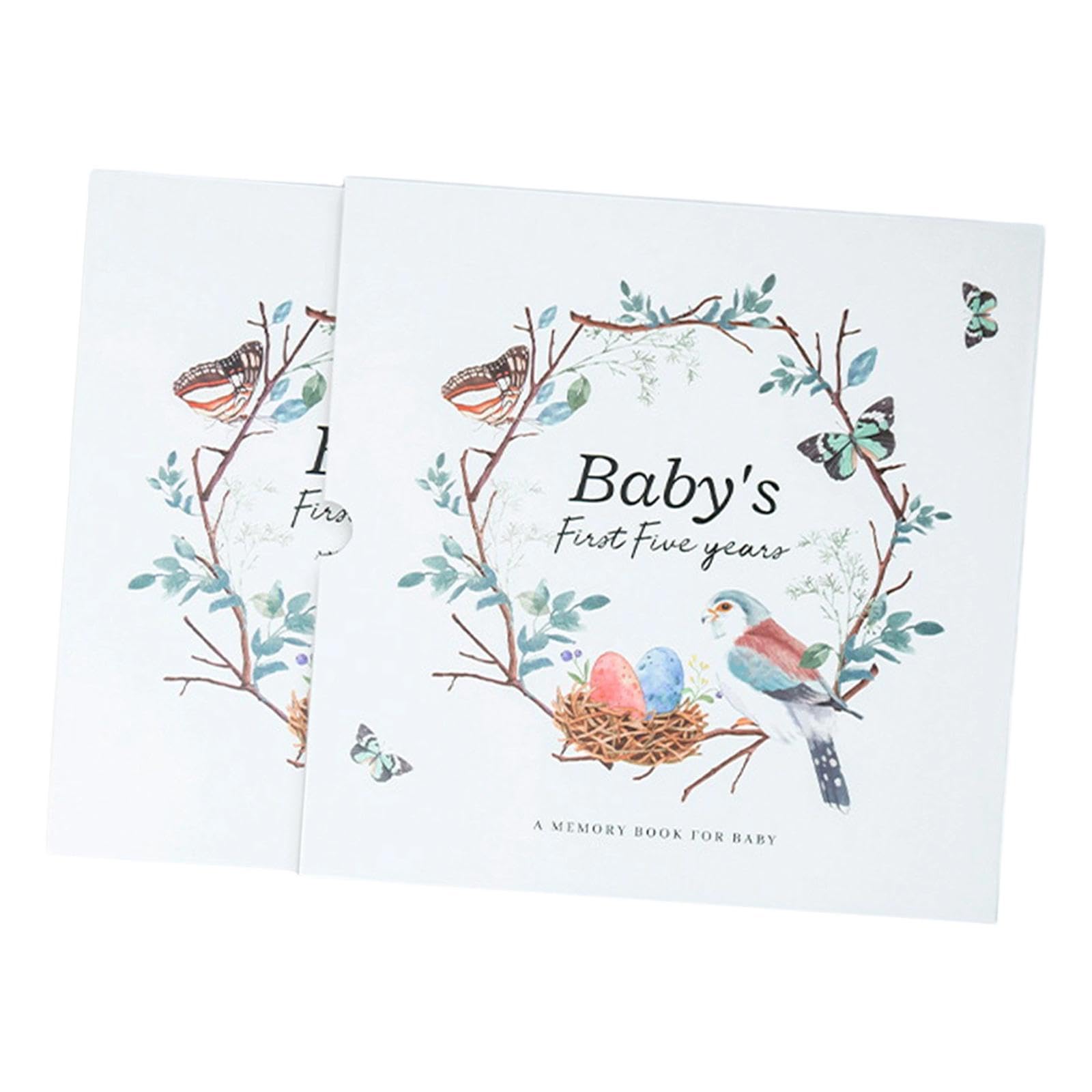 Libro de Recuerdos para Bebés, álbum de Fotos, Diario para Bebés, Registro de Nacimiento, Papel Organizador, Bolsillo Trasero, Pájaro, Individual