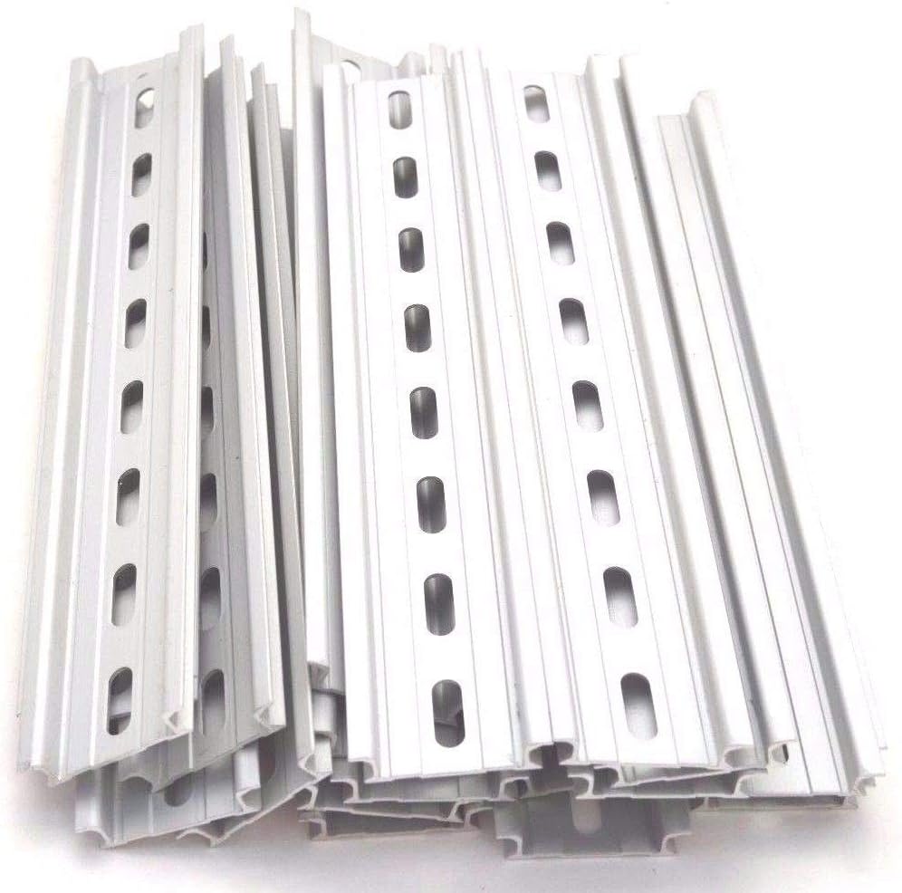 T&G 10 Pieces DIN Rail Slotted Aluminum RoHS 8" Inches Long 35mm Wide 7.5mm High