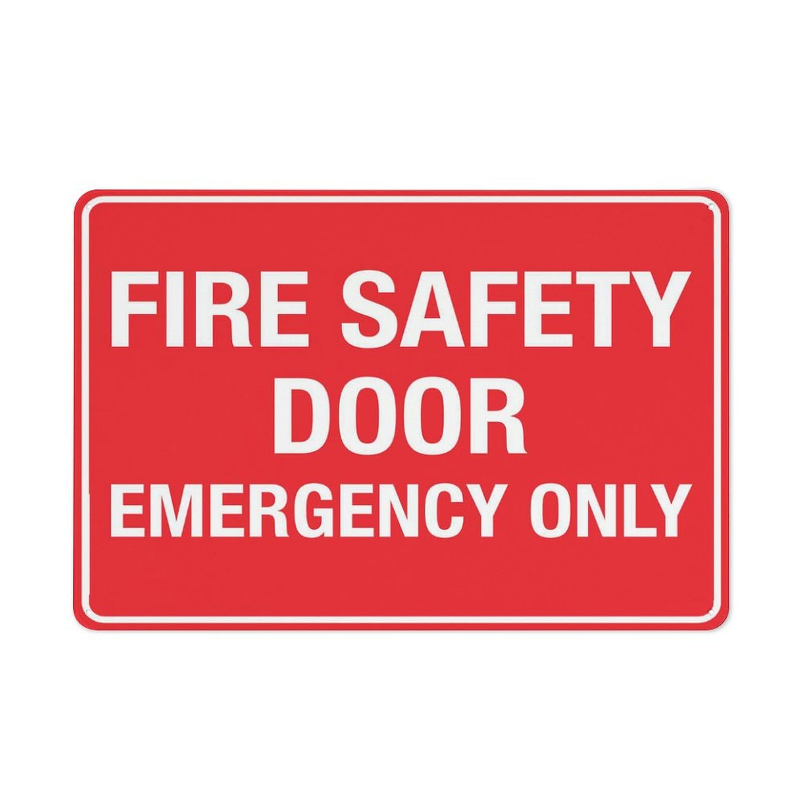 Fire Safety Door Emergency Only Sign 8X12 Inch Rust Free Metal Aluminum Tin Sign Easy To Read & Sturdy Keep Out Outdoor Metal Signs For Home Farm Yard