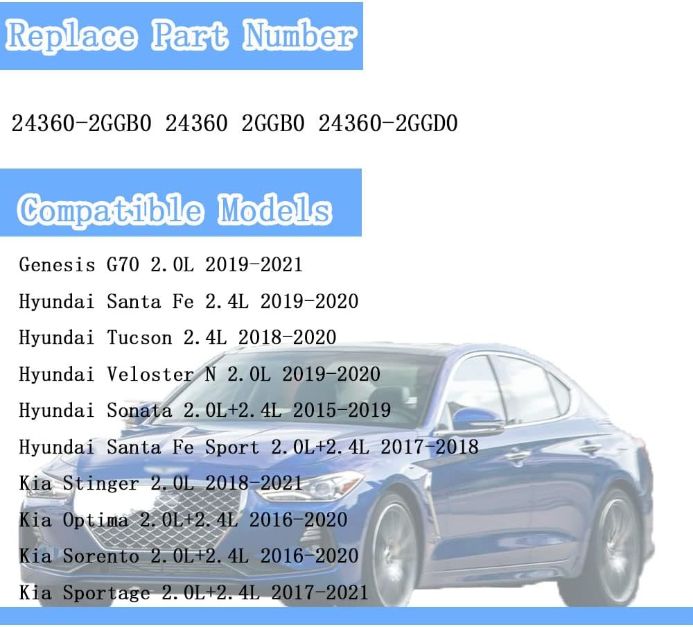 Engine Variable Timing Solenoid with Sensor Compatible with Hyundai Kia 2.0L 2.4L 2015 2016 2017 2018 2019 2020 2021, Replace 243602GGD0 24360-2GGD0