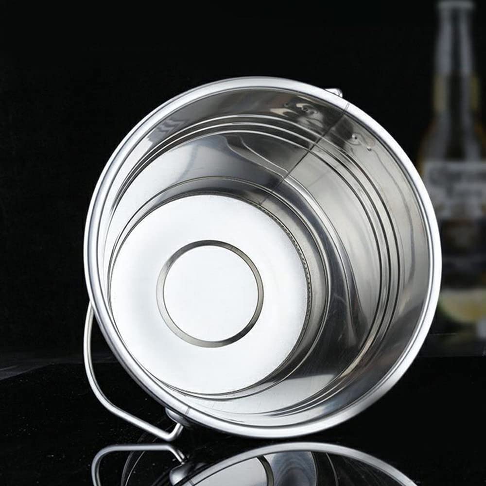 Eiskübel Bierfass Bar-Tool Edelstahl-Eiskübel-tragbarer Eiskühler-Kühler Mit Griff-Eiswürfel-Behälter Für Champagner-Bier EIS-Pellet-eishalter Sektkübel (Size : 3L)