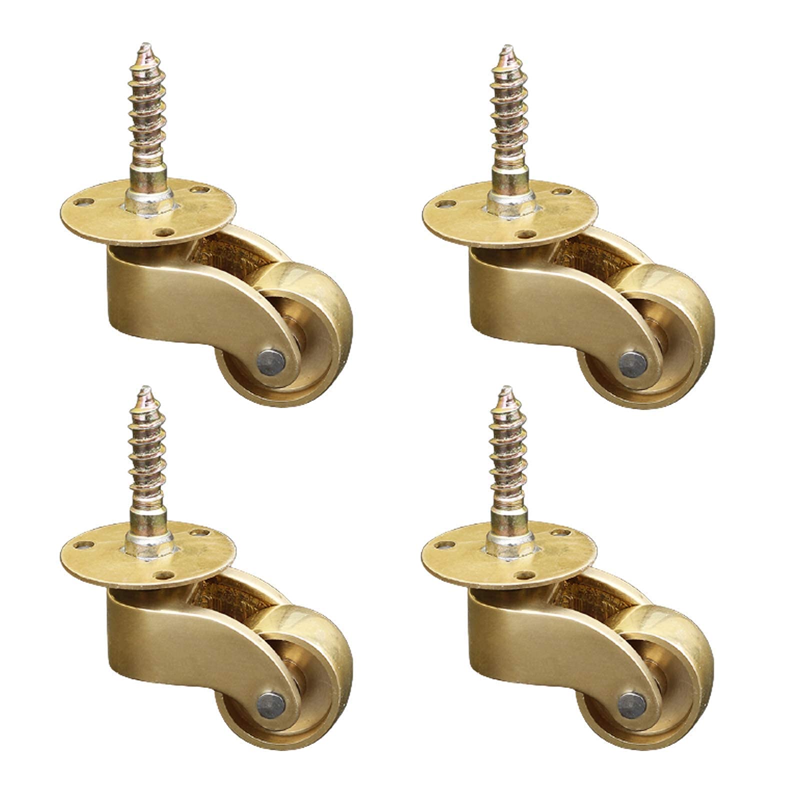 Roulettes pivotantes en laiton massif de 22 mm polies au style antique pour meubles