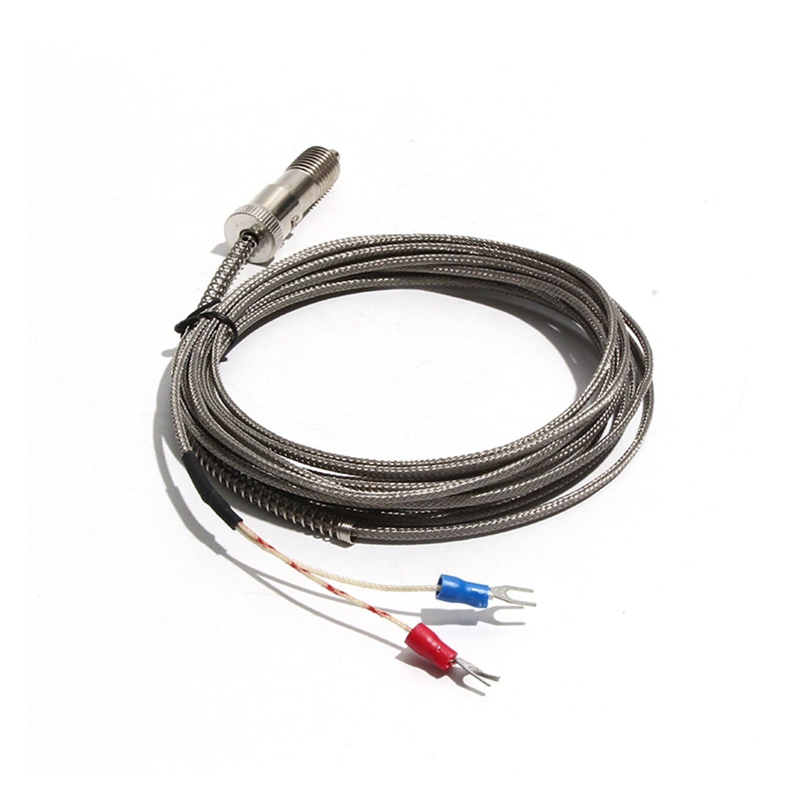 FULIMEI Sensor K/E/J Type 1-5m Compression Spring Shielded Wire Adjustable Reed Thermocouple For Temperature Controller(E type-5x30mm,1M length)