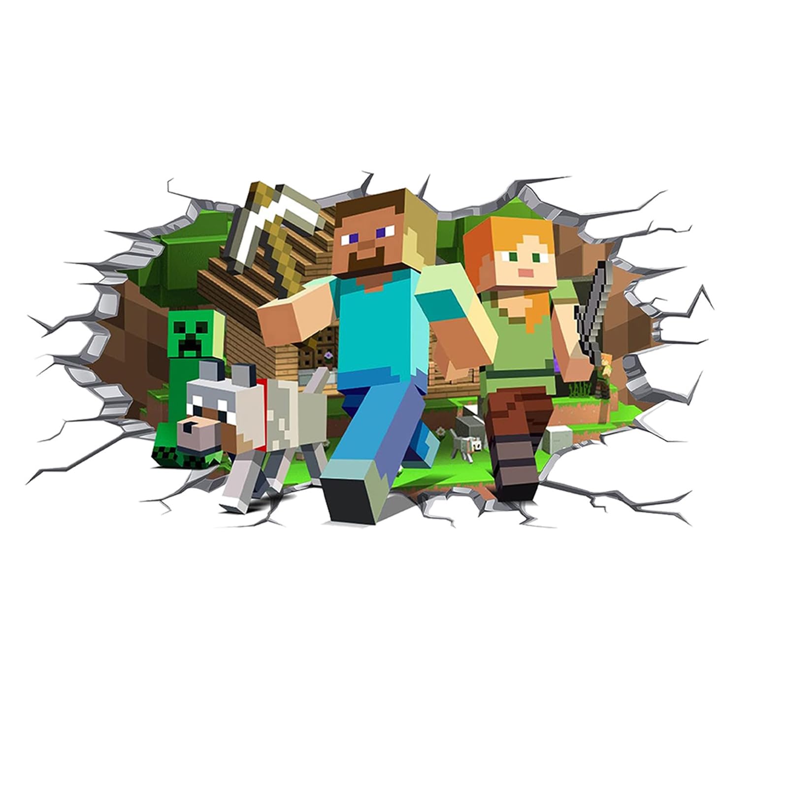 Autocollant Mural 3D Déco Amovible 40x80 Cm - Dessin Animé, Salon, Chambre D'enfant, Facile à Poser