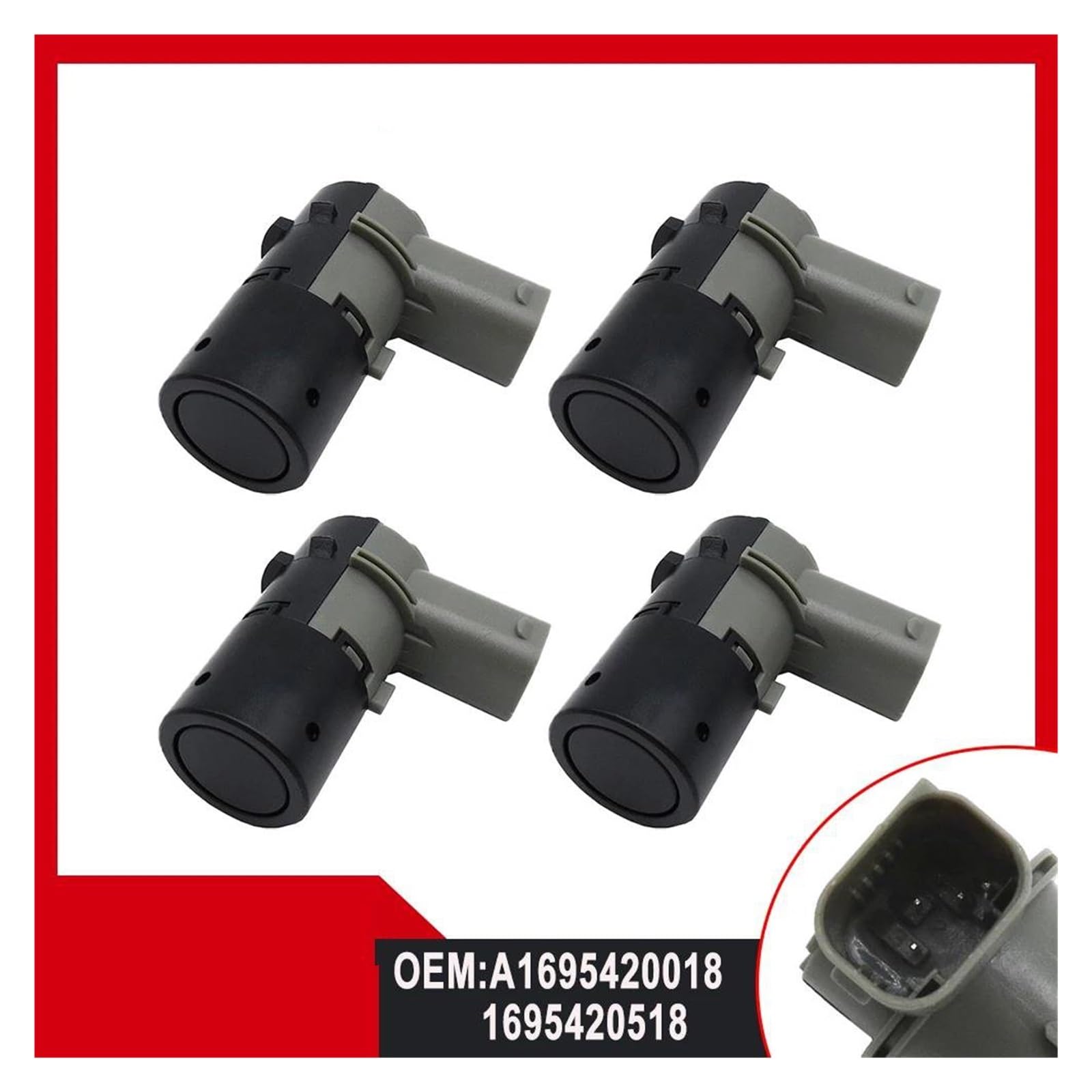 Sensor Radar Marcha Atrás Sensor Aparcamiento Inalámbrico PDC A1695420018 Para W169 W245 2005 2006 2007-2011 4 Unidades Sensor Asistencia(Gray)