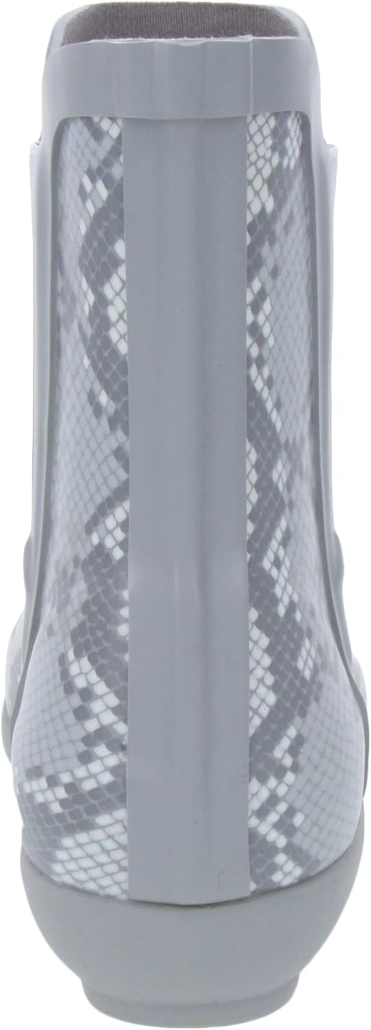 LONDON FOG Womens Piccadilly Rain Boot Grey Snake 8 M US