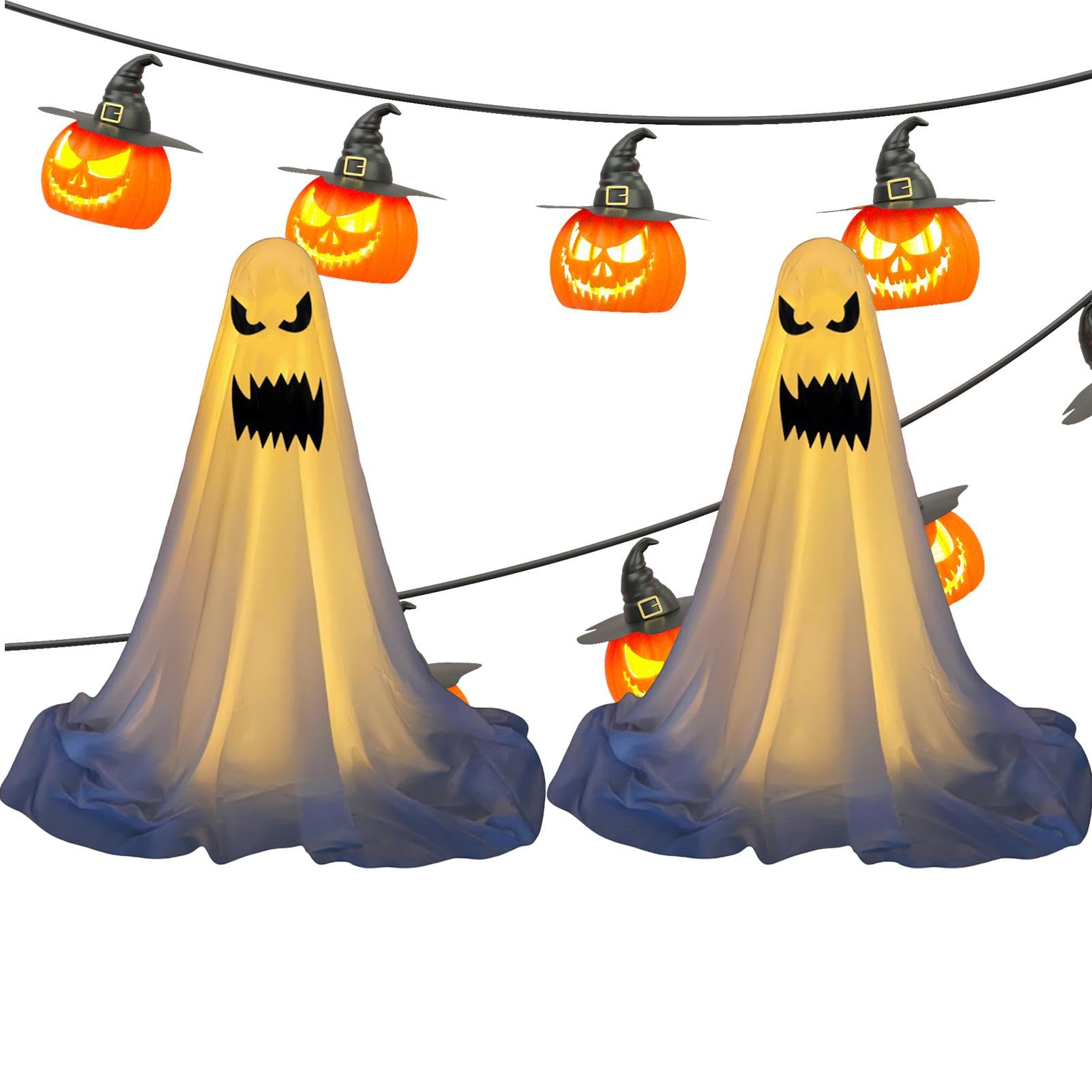 Halloween si illumina fantasma | Decorazione spettrale in piedi con fantasmi , struttura di supporto in metallo per la casa per feste di Halloween, case infestate, carnevali del campus, stanze | fantasmi , struttura di supporto in metallo per la casa per