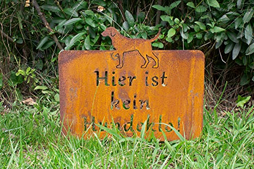 B2S BACK2SEASON Kein Hundeklo Metall Stecker Edelrost Schild Warnschild Made in Europa B= 25 cm
