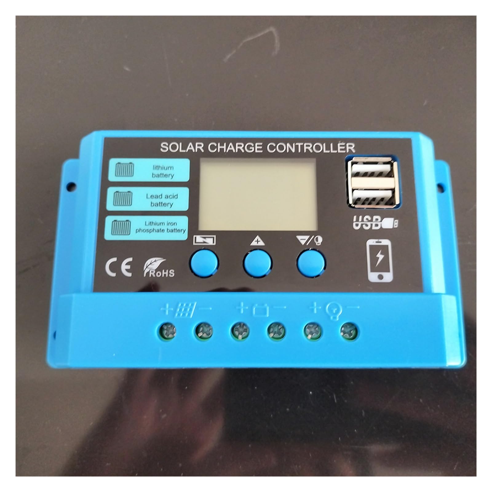 Kontroler ładowania słonecznego Fabryczny Regulator Ładowania Słonecznego Lifepo4 Battey Używaj Wyświetlacza LCD 12V 24V Podwójny Ogniw Słonecznych USB(30A)