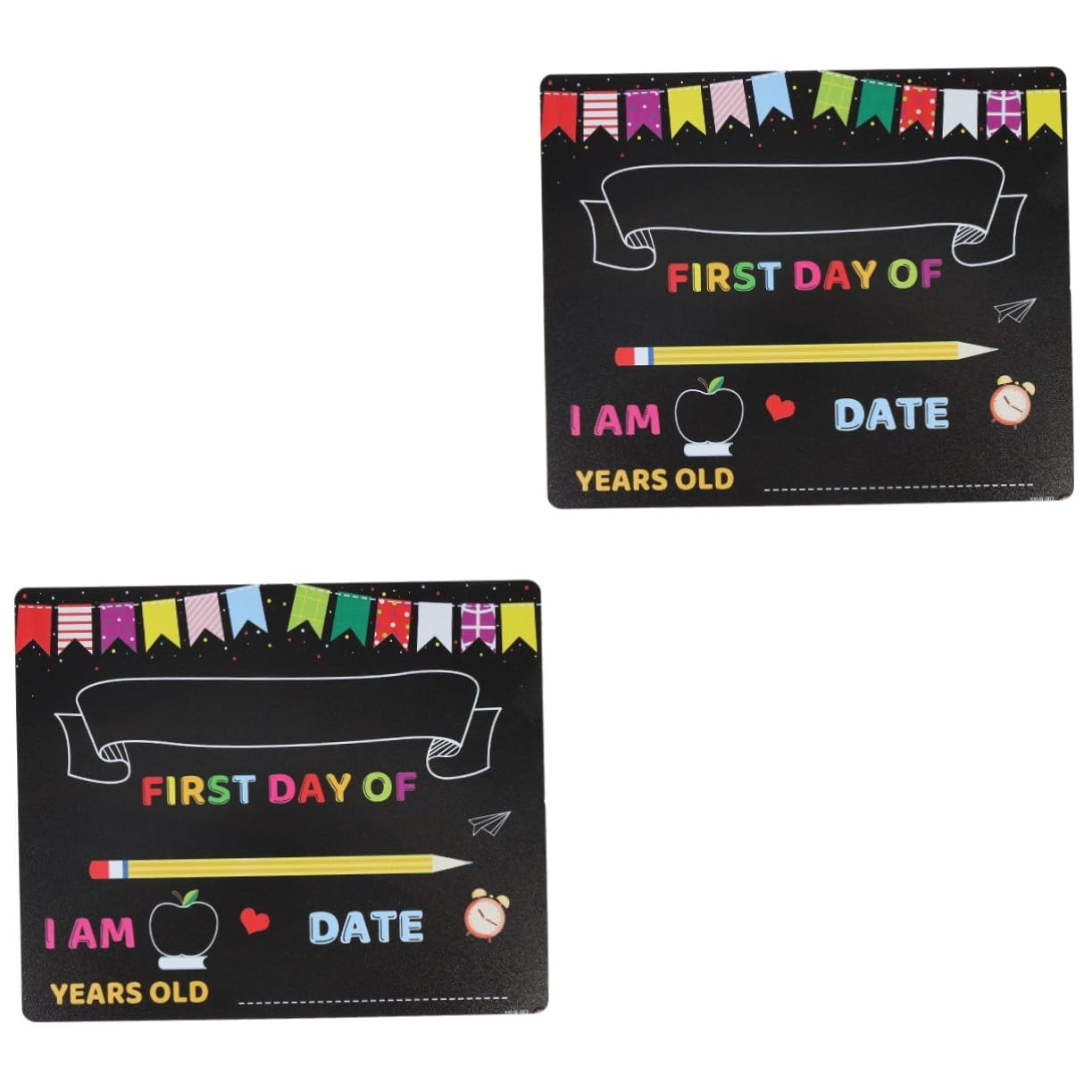 VOSAREAVOSAREA 2pcs Double-Sided School Board Supply Children Chalkboard Chalk Board Erasable School Board Back-to-School Season School Sign Multi-Function School Board Board