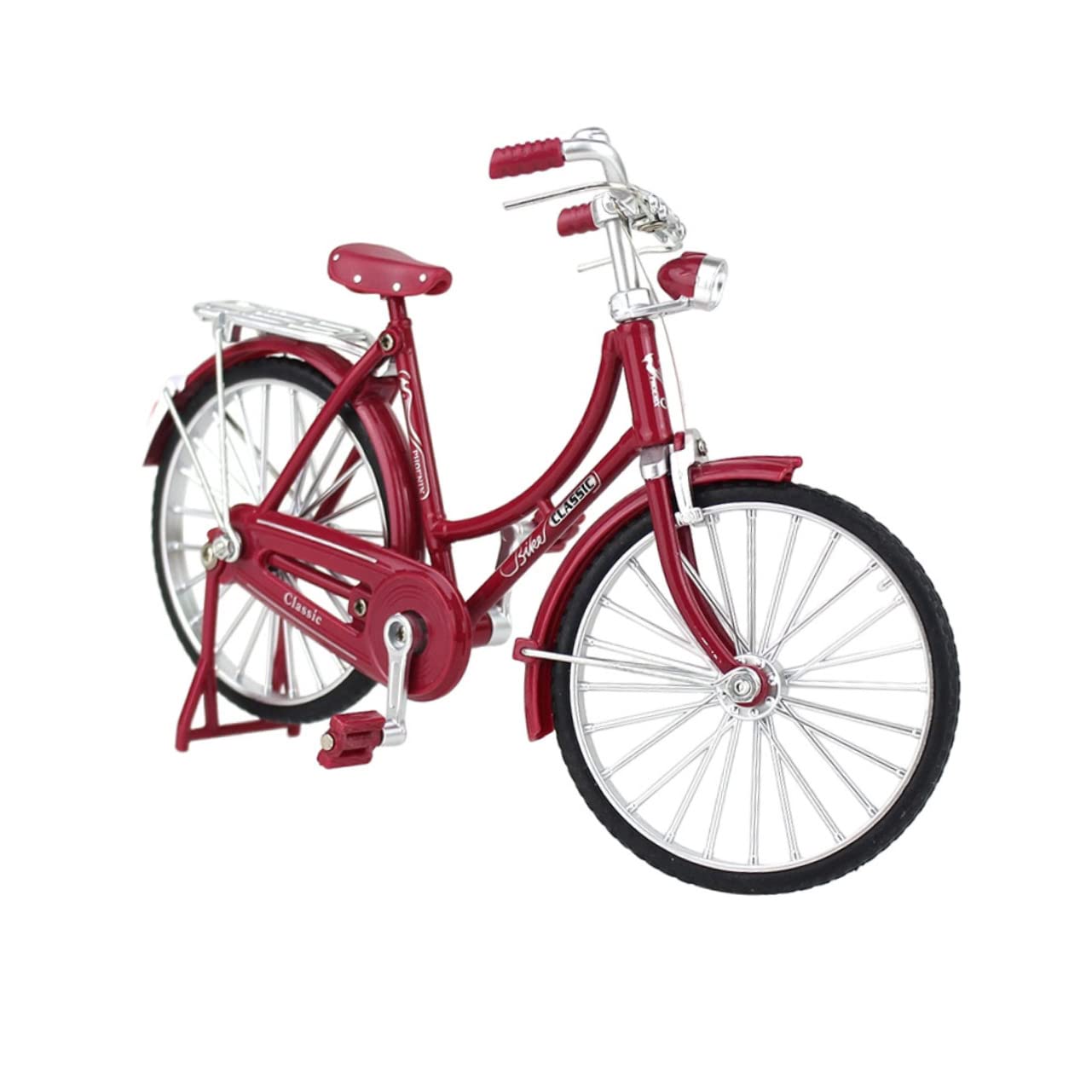 ULDIGI Bicycle Model Vintage Table Figure Iron Bike Decor Iron Art Model 1/10 Scale Bike Model Metal Decor Office Decor Miniature Model Ornaments Build Metal Table Red Alloy Woman Rural