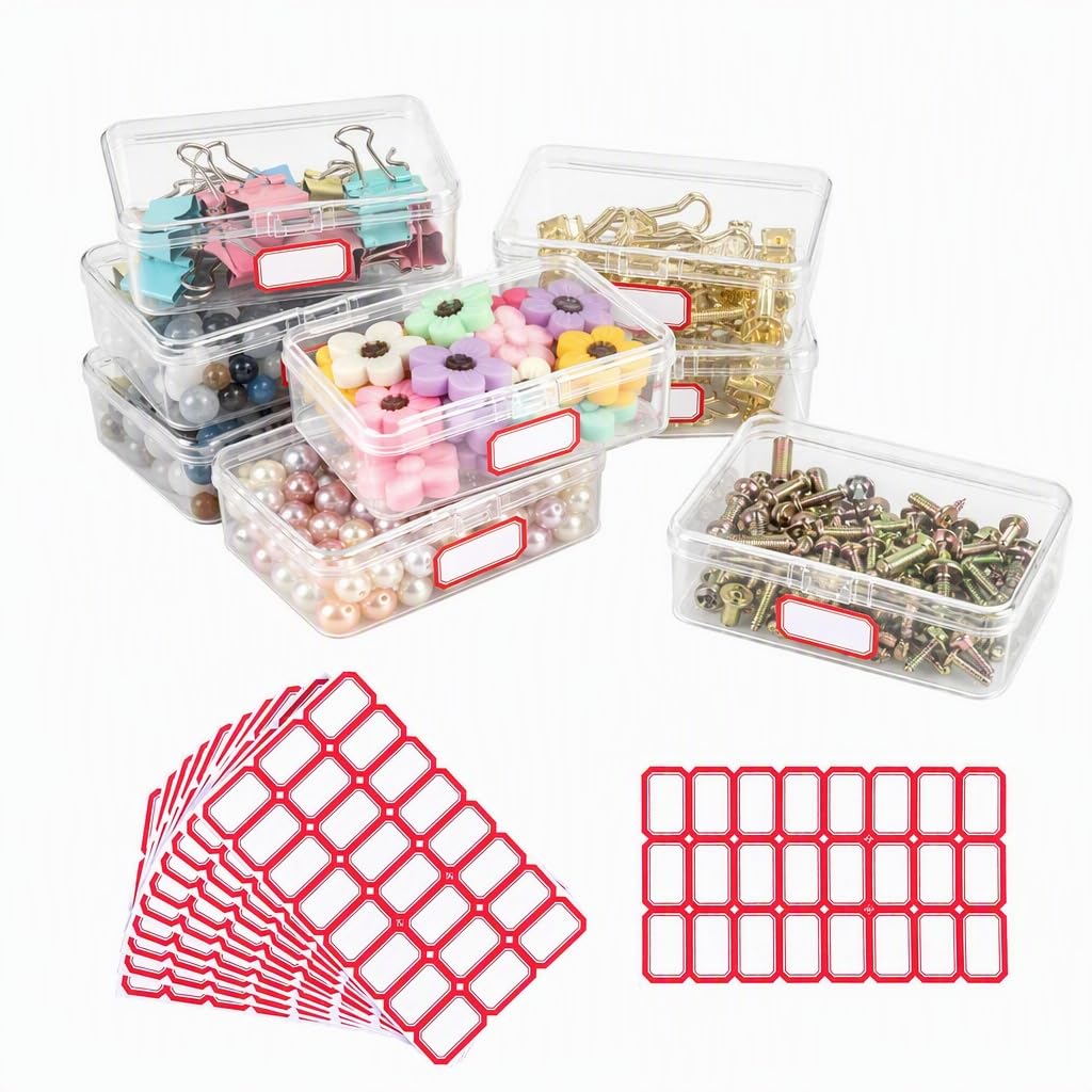 Rovelin 8PCS Small Plastic Storage Boxes with Lids