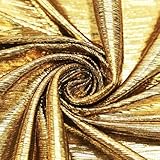 Luxuriöser Stretch-Stoff, Metallic-Stoff, handgefertigt, für Hochzeitskleider, Polstermaterial, 143 cm breit, Polyester, glänzend, Meterware, Schwarz / Gold