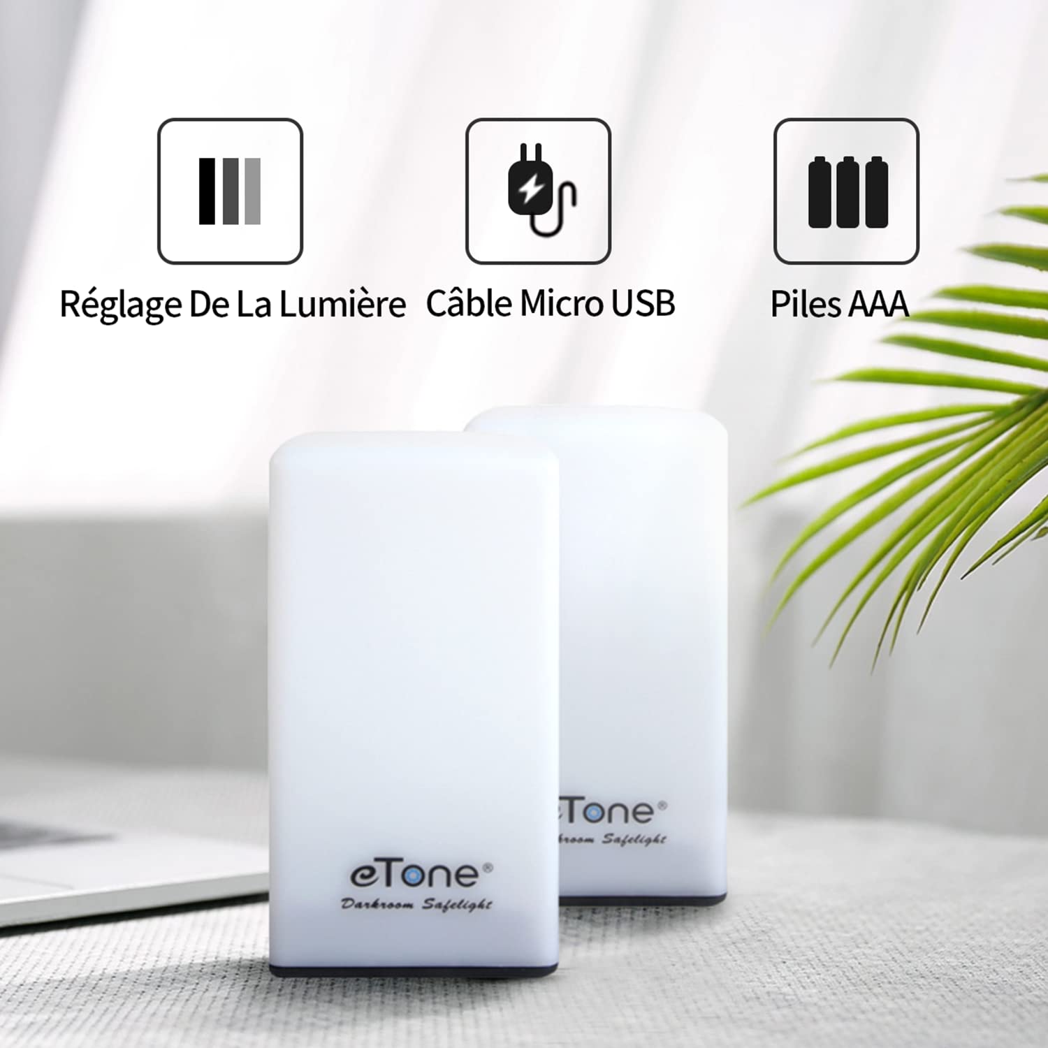 eTone Lampe inactinique (lumière rouge) portable pour chambre noire, longueur d'onde de 635 nm avec câble USB, adaptée au traitement des films N&B et du papier photographique noir et blanc
