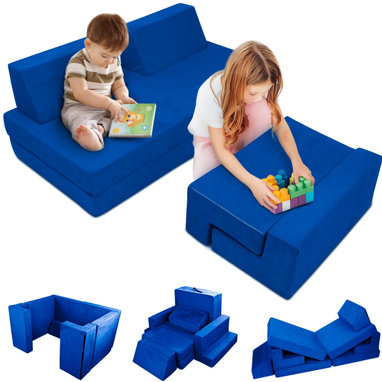 Amazon.com: DREAMANIA 7PCS Kids Play Couch, Premium Modular