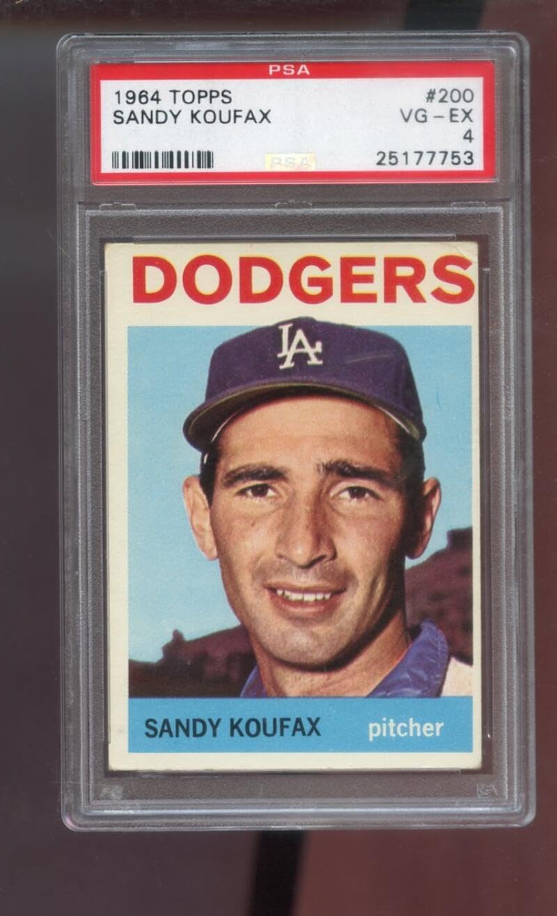 1964 Topps #200 Sandy Koufax Los Angeles Dodgers VGEX PSA 4 Graded Baseball Card